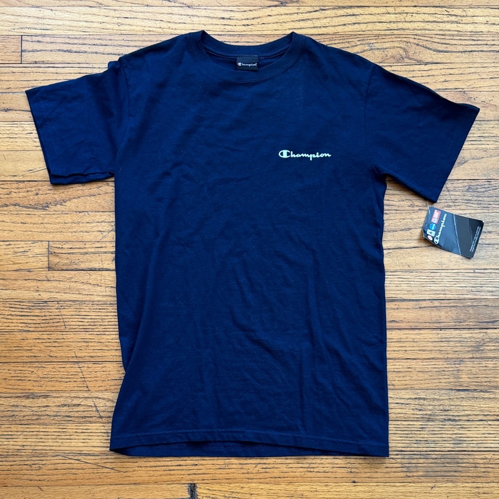 Vintage Champion Men's Navy Short Sleeve Tee - With Tags